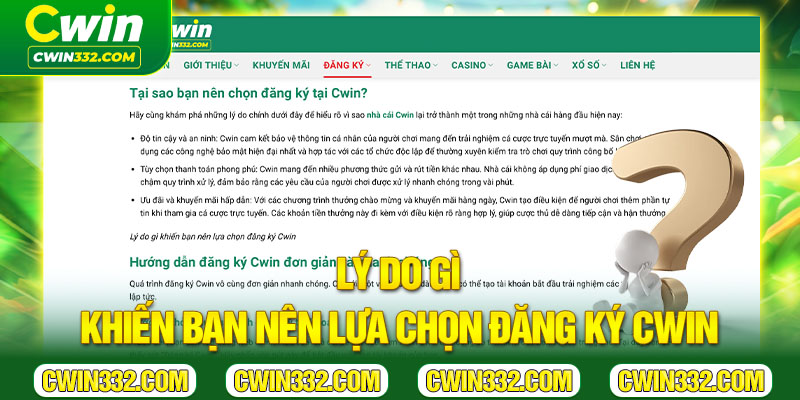 Lý do gì khiến bạn nên lựa chọn đăng ký Cwin